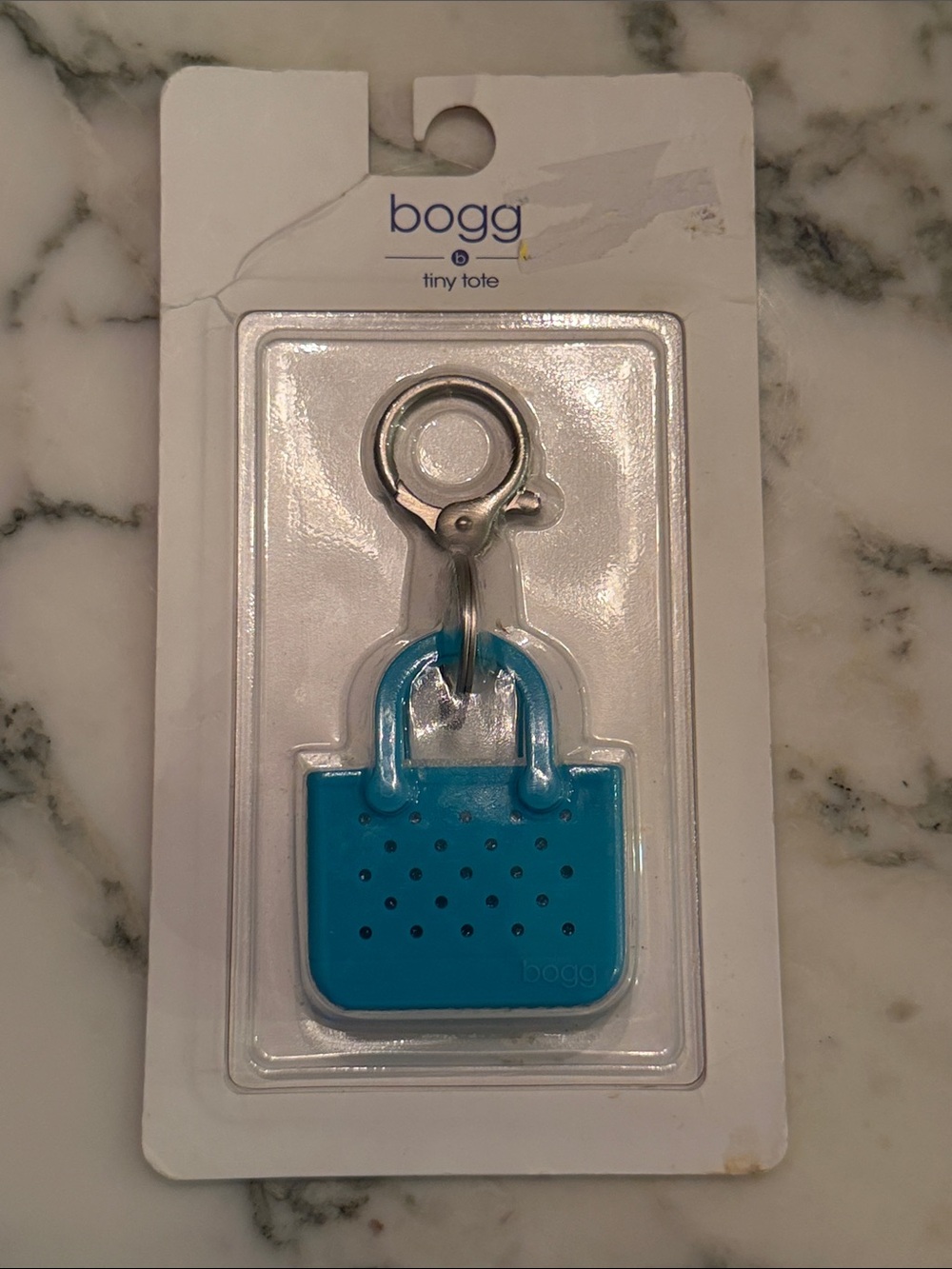 NWT BOGG Bag Tiny Tote Keychain Charm Aqua Blue Mini Bogg Bag